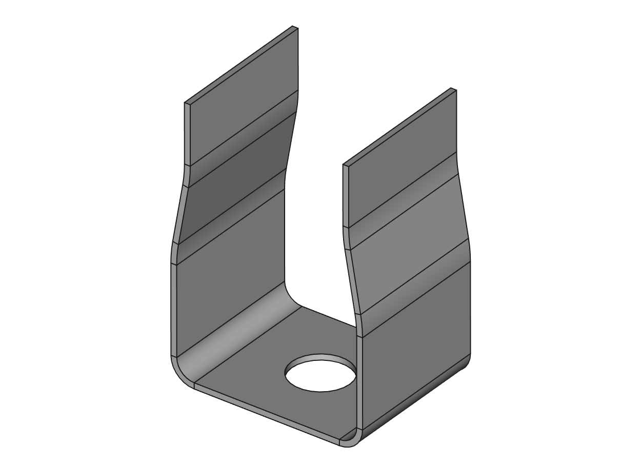 Abbildung 1: Gabelkopf Blechteil in FreeCAD Sheet Metal
