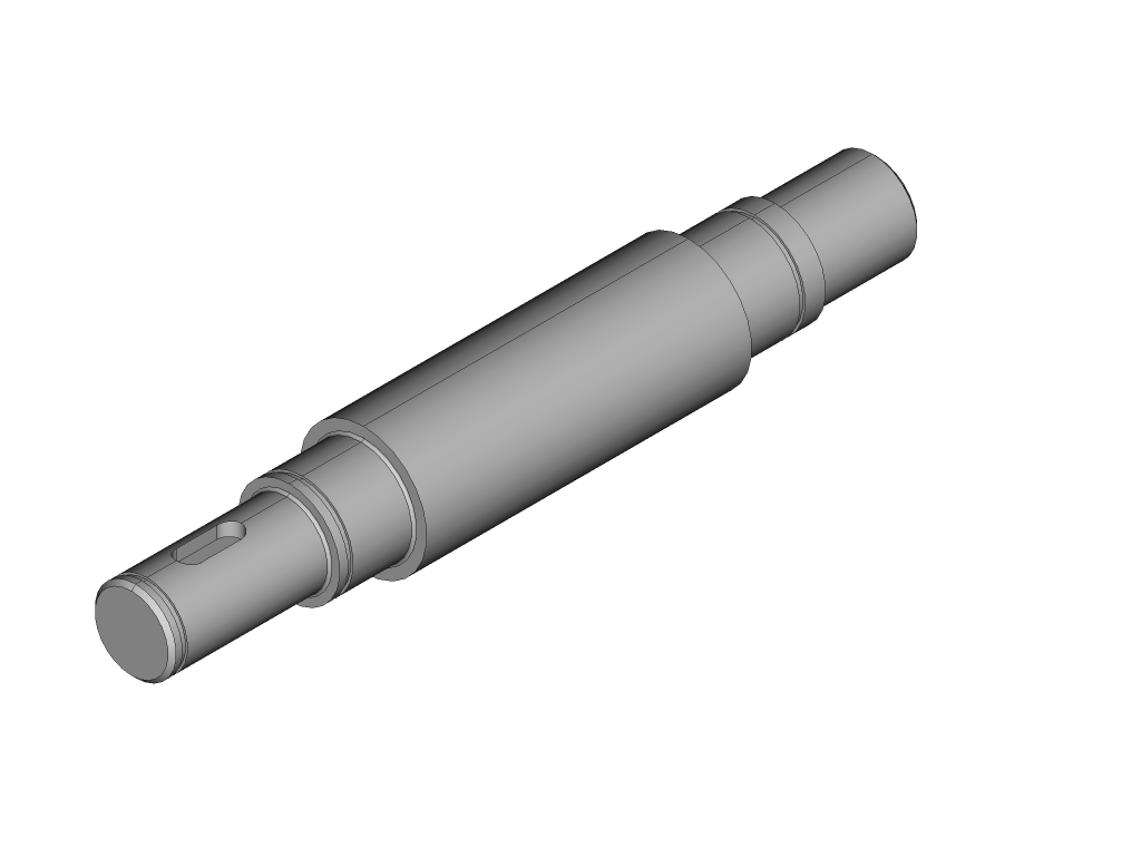 CAD Modell einer mit FreeCAD Part Design erstellen Welle, welche in einer Baugruppe verwendet werden soll
