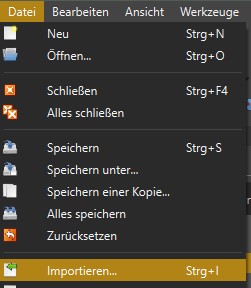 Abbildung 2: Befehl Importieren
