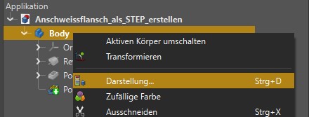 Abbildung 19: Darstellung auswählen, um Farbe und Transparenz zu ändern