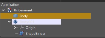 Abbildung 7: Importierten Body auswählen und mit der Leertaste ausblenden
