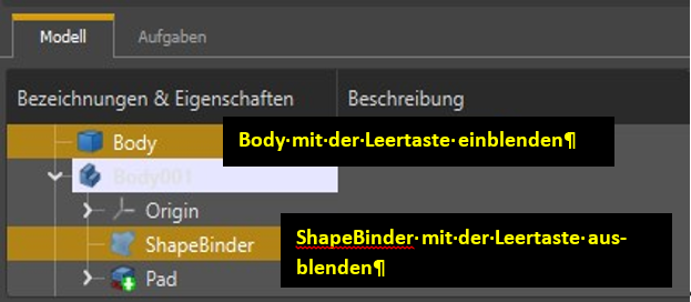 Abbildung 18: Ein und Ausblendefunktion