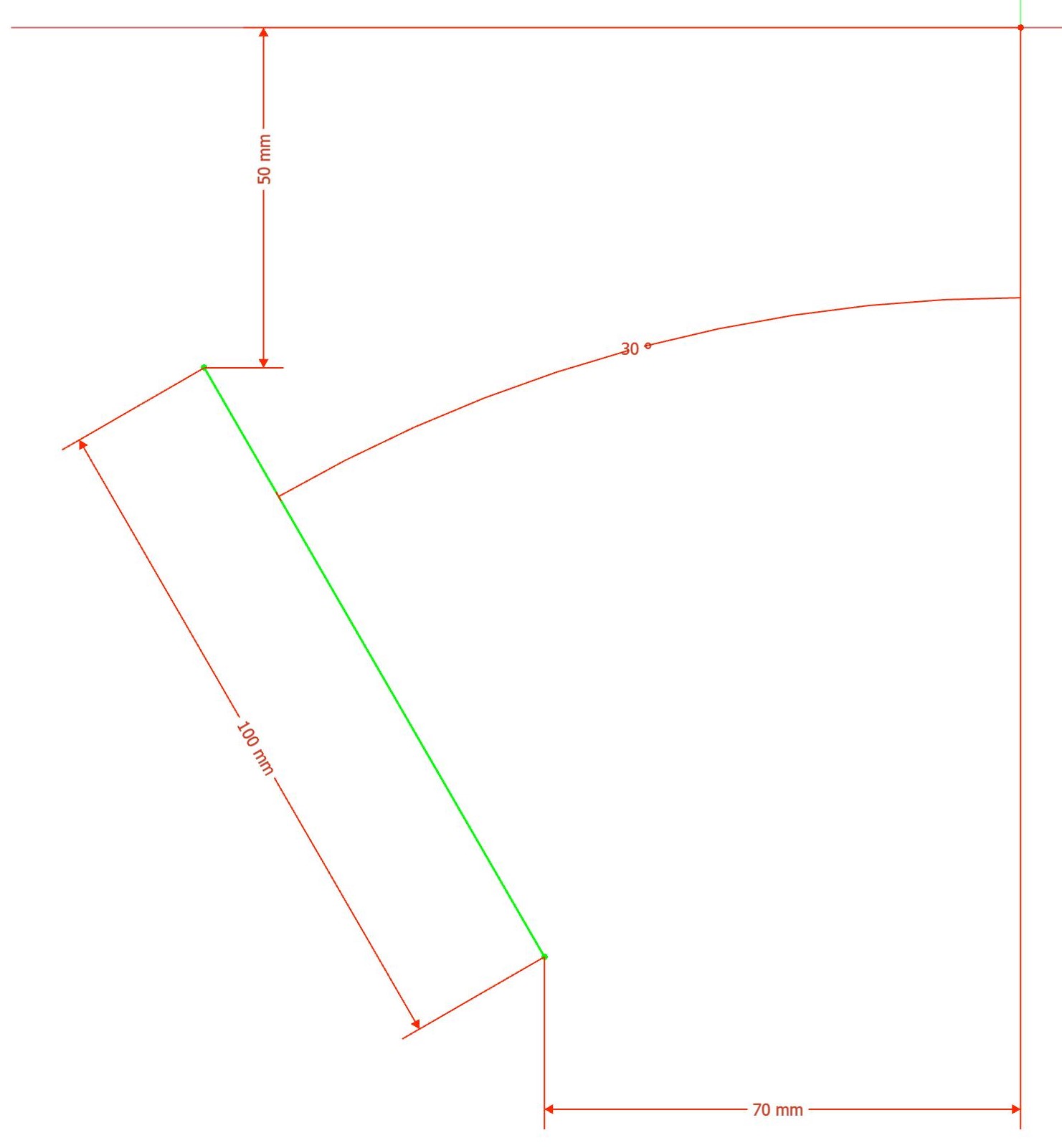 Abbildung 27: Biegelinie für die dritte Abkantung
