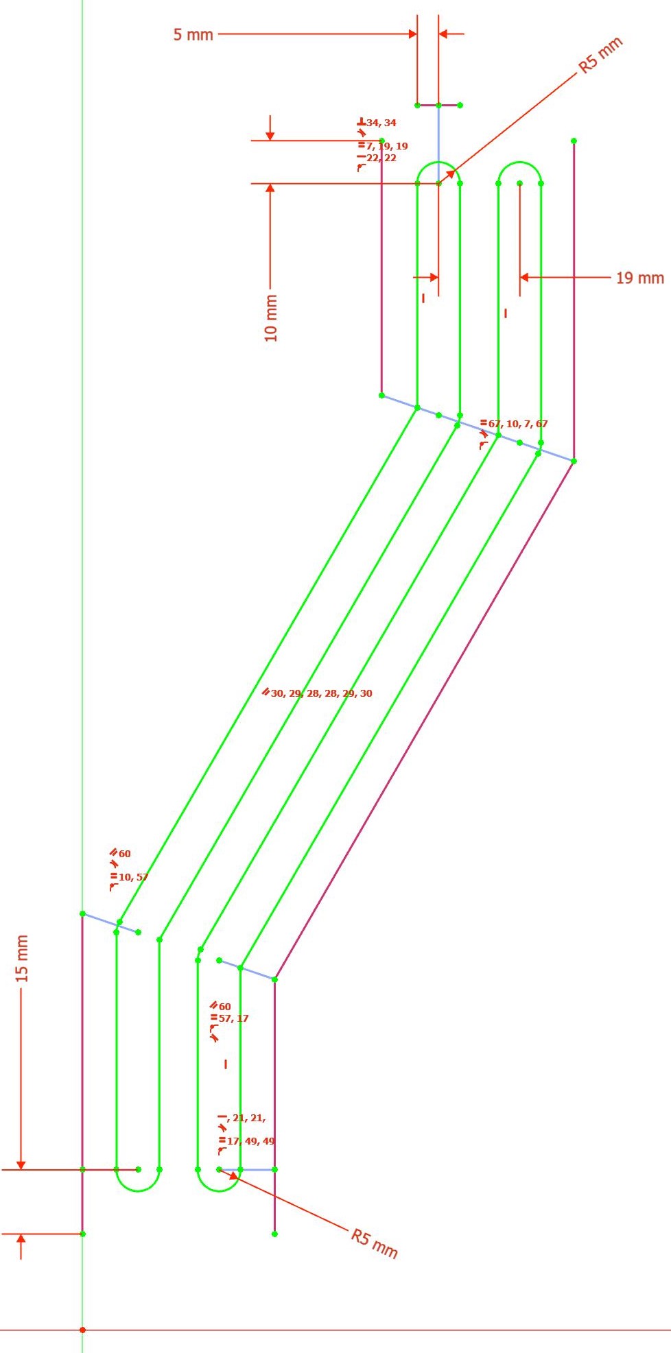 Abbildung 14: Innere Ausstanzung Maße