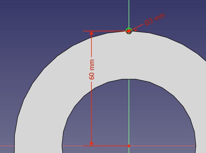 Abbildung 13: Neue Skizze mit Kreis auf dem Außenradius des Grundkörpers.