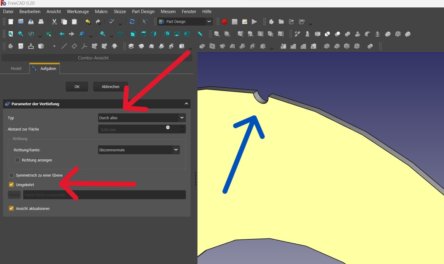 Abbildung 15: Einstellungen im Befehl Tasche.