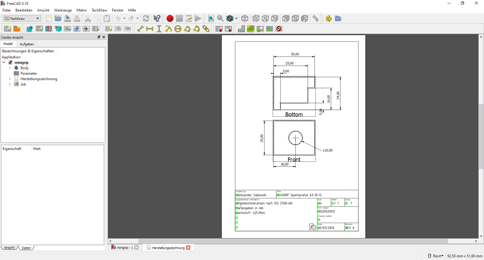zeichnung-freecad