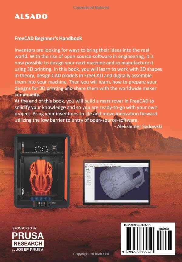 Hinterer Einband des FreeCAD Beginner's Handbook